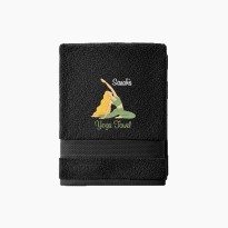 Personalised Embroidered Yoga Towel – Customised Name Text with Yoga Postures Design – Gifts for Yogis and Fitness Lovers